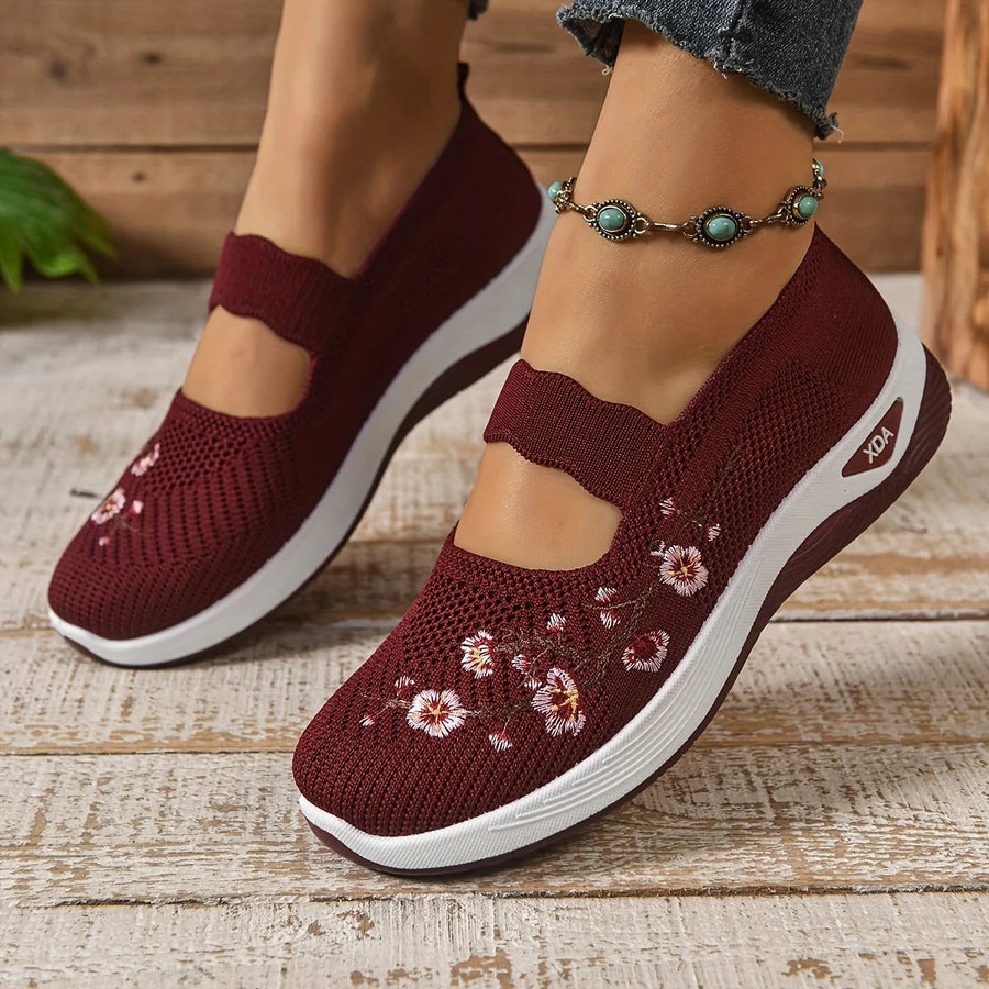 Aurora | Ergonomic Embroidered Flats