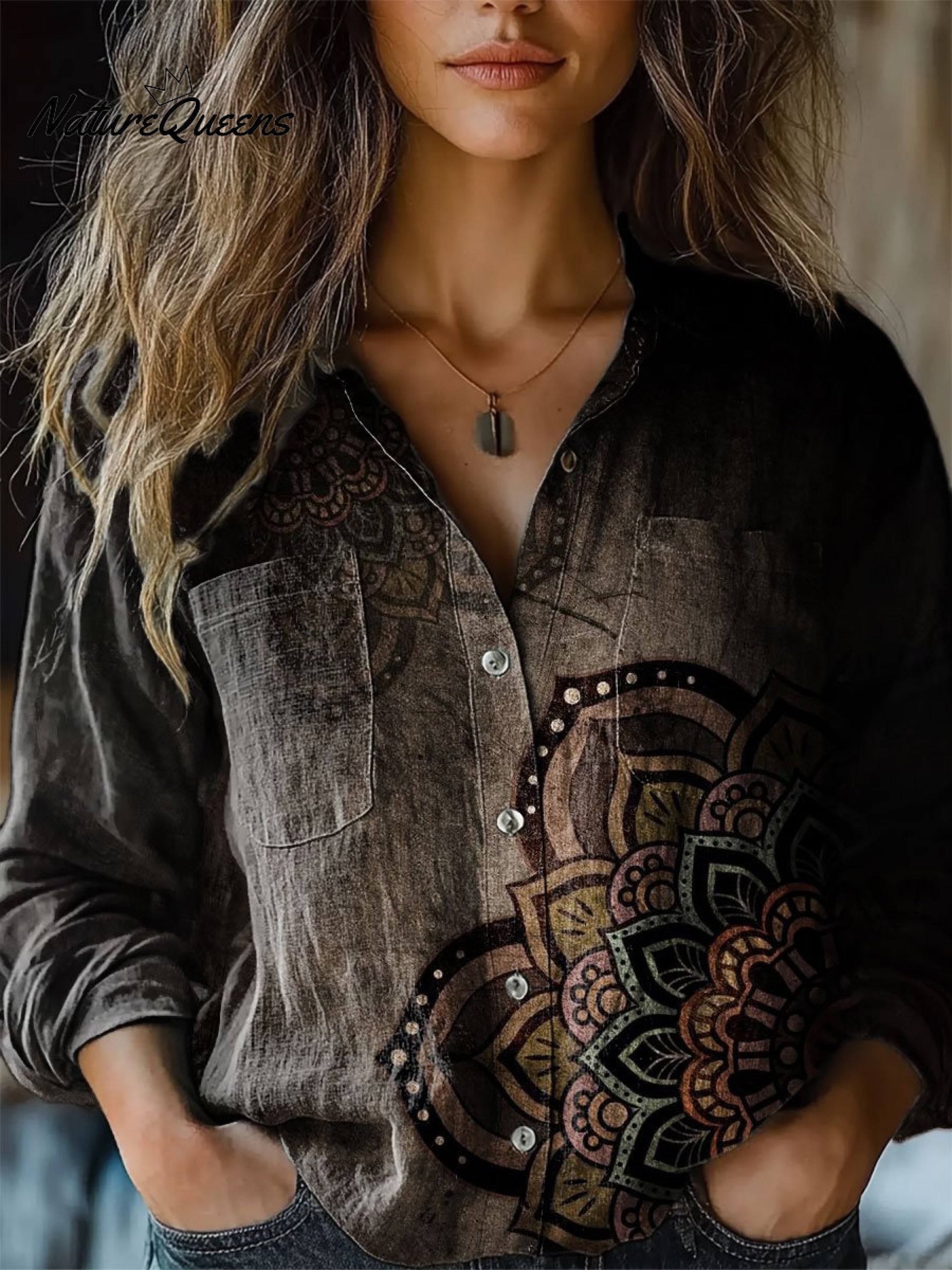 Ill Bell | Heritage Print Long Sleeve Blouse