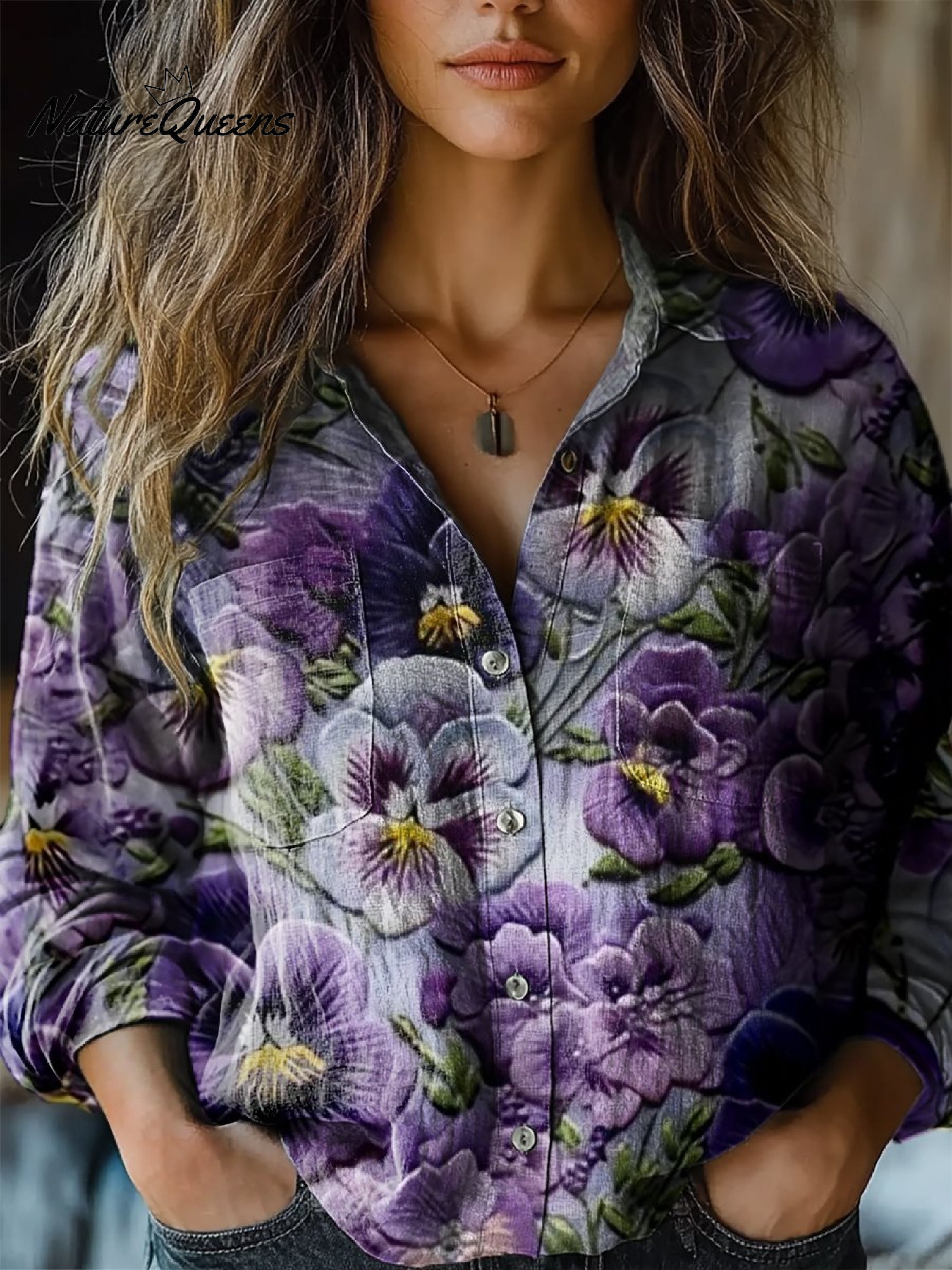 Greenup | Purple Bloom Long Sleeve Shirt
