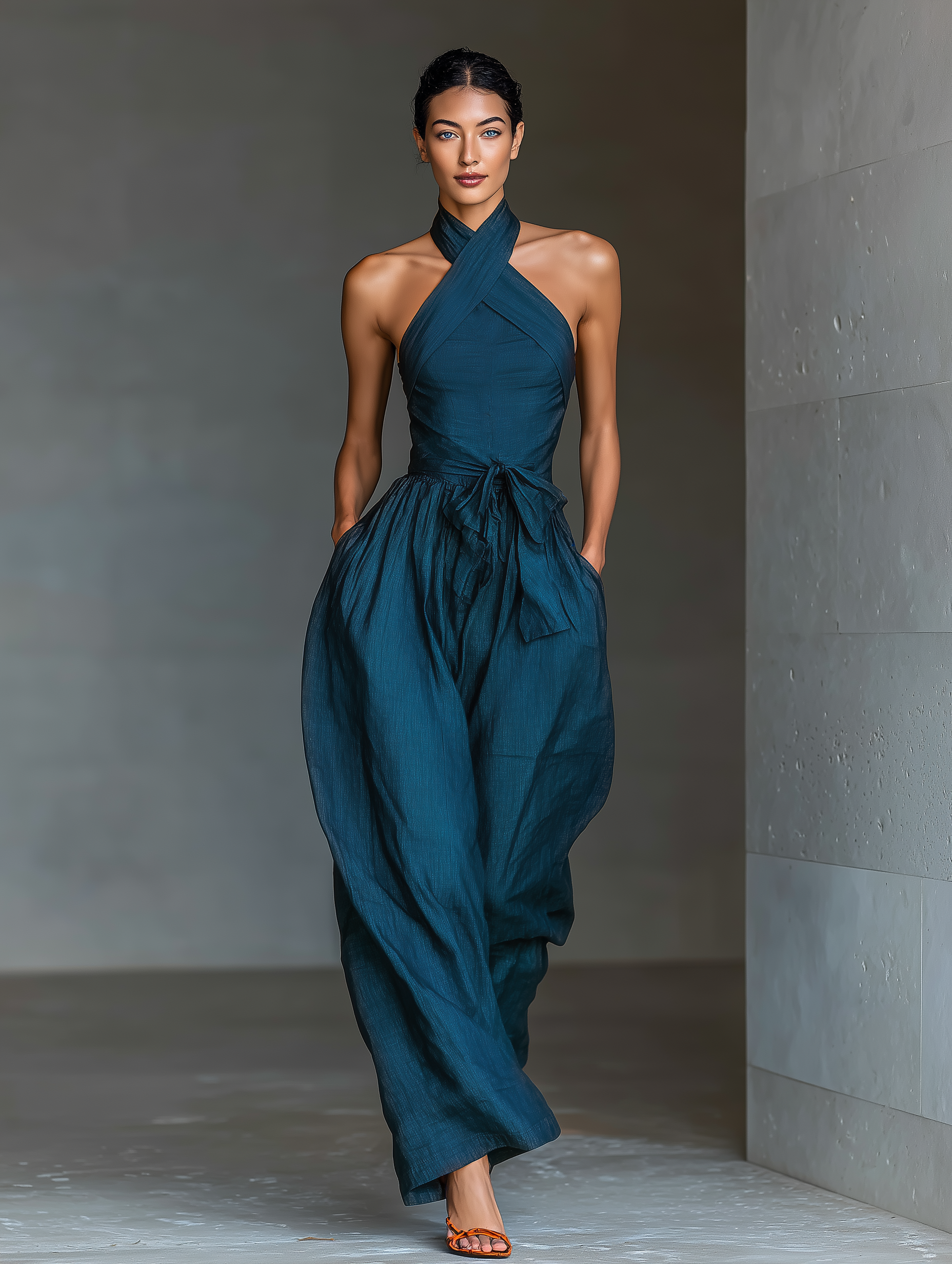 Dora | Navy Blue Linen Fabric