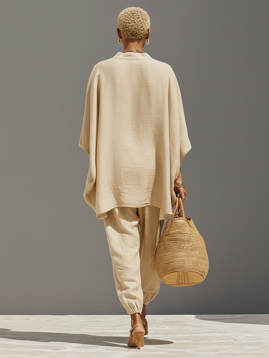 Arabella | Neutral Linen Set Asymmetric