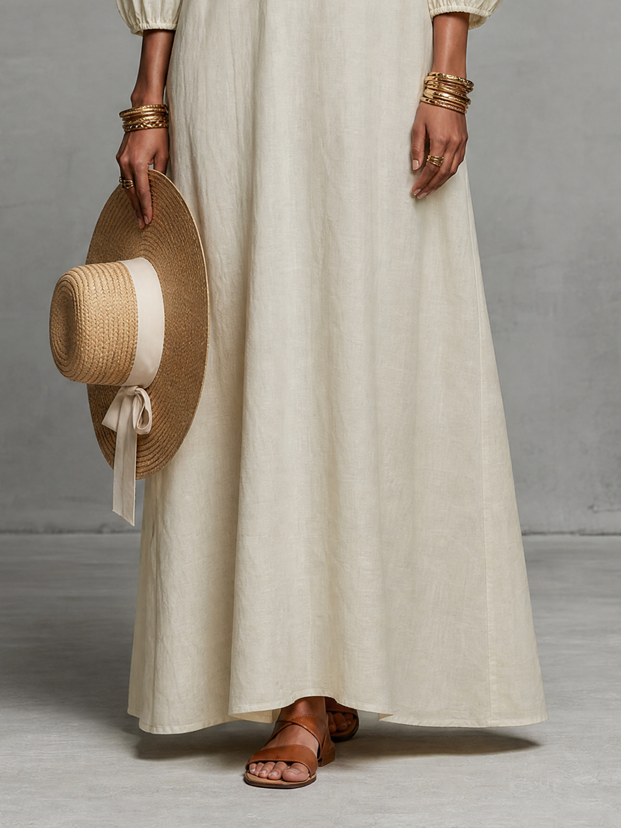 Iris | Off--shoulder Three-quarter Sleeve Embroidered