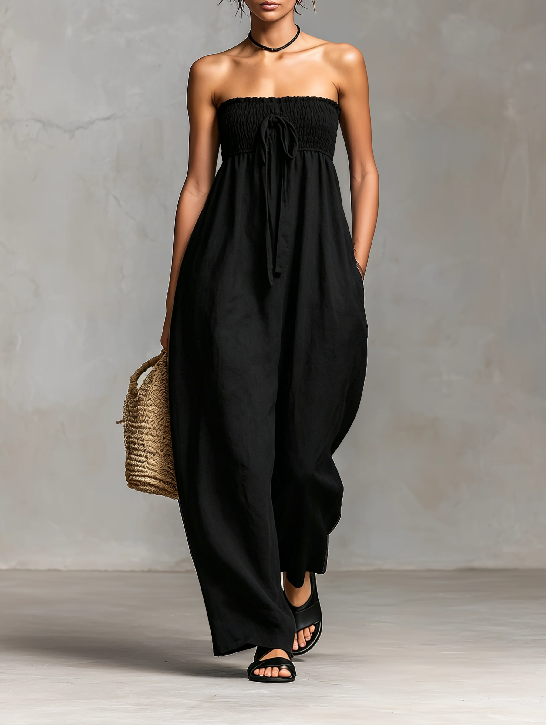 Cora | Loose-fitting Linen Blend Strapless