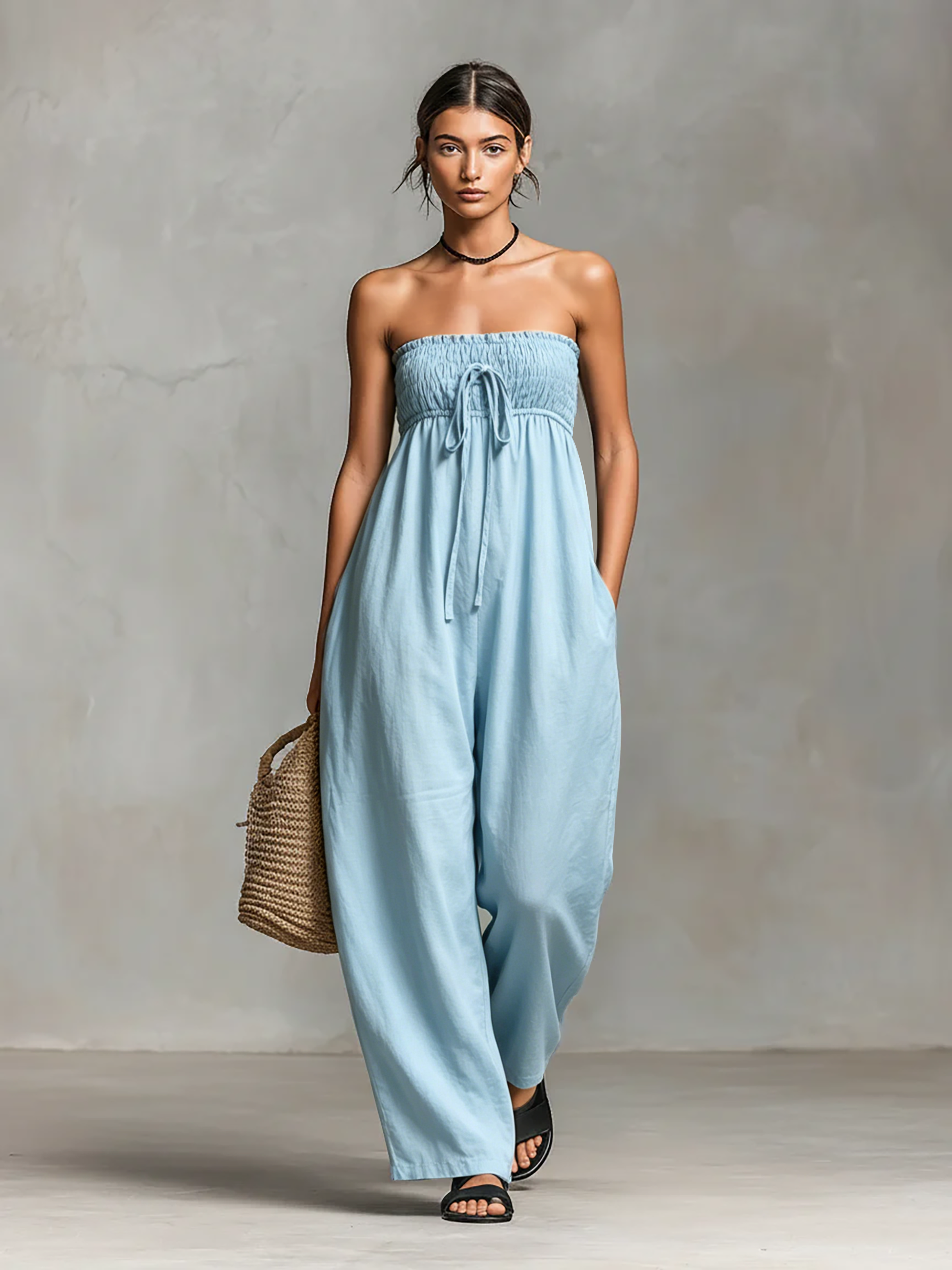 Cora | Loose-fitting Linen Blend Strapless