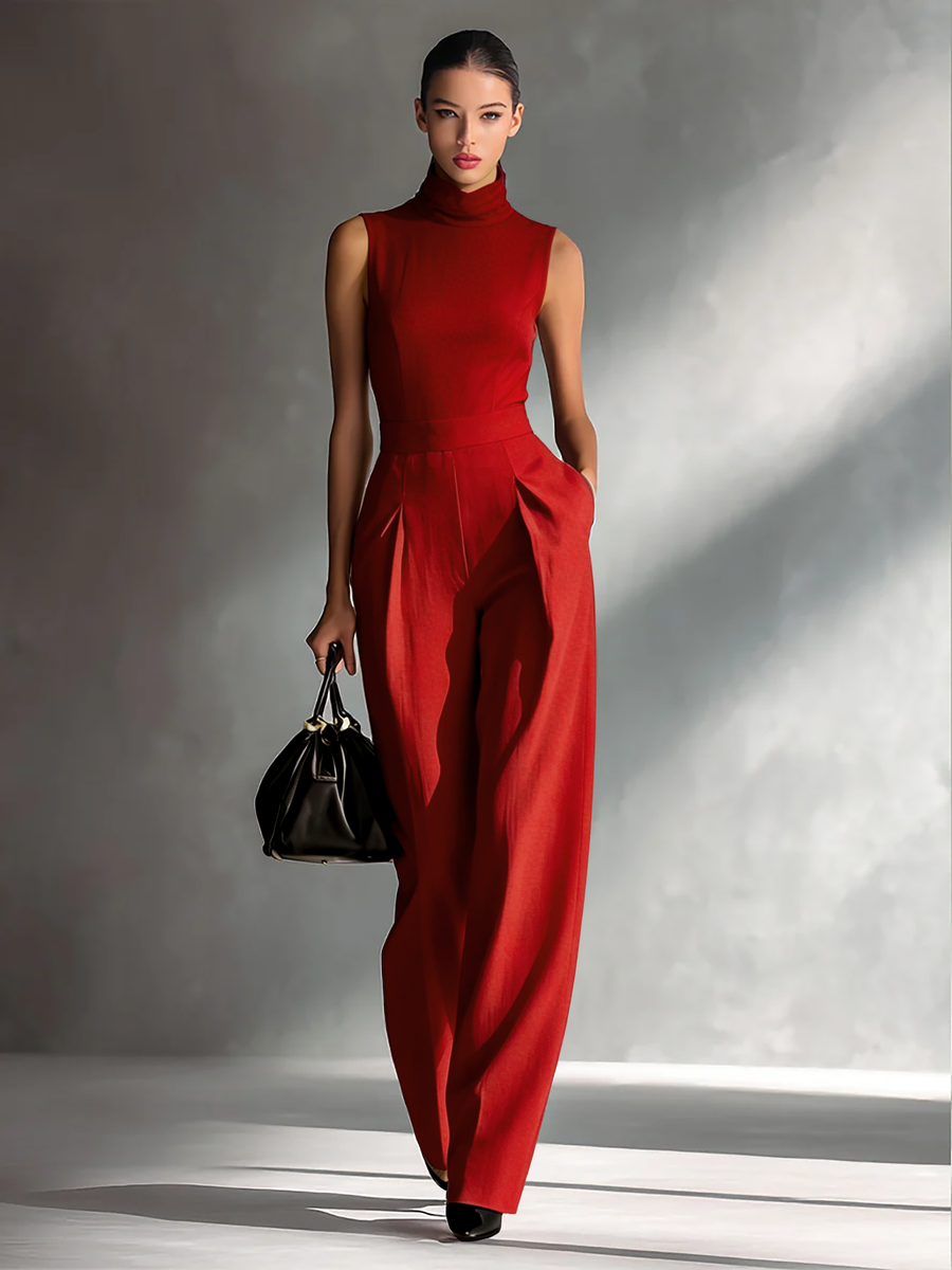Lena | Sleek Cotton-Linen Blend Burgundy