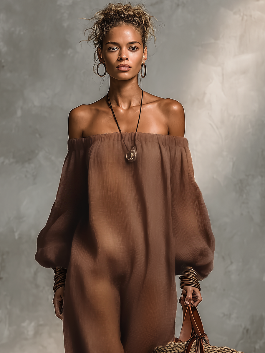 Flora | Linen Blend Strapless Long-sleeved