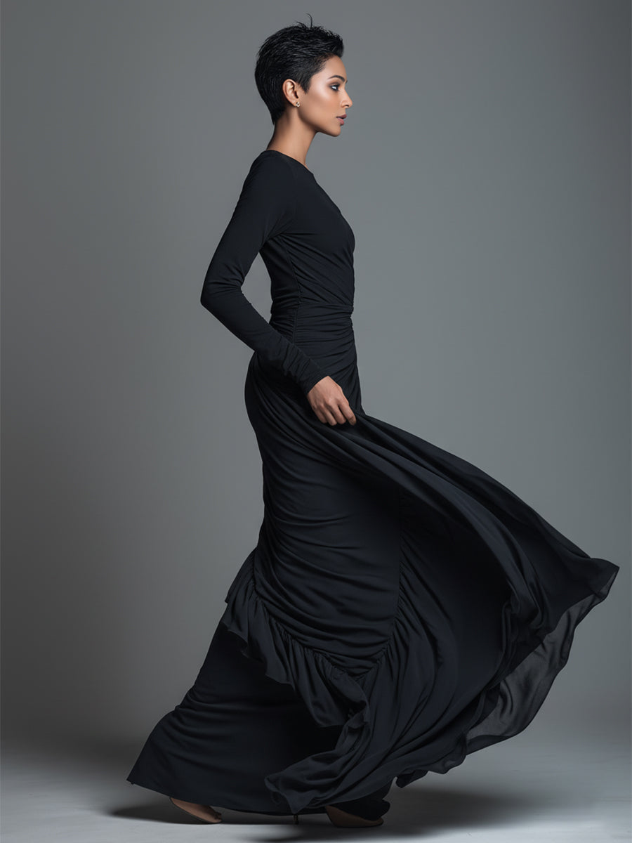 Sylvia | Black Elegant Jersey Knit