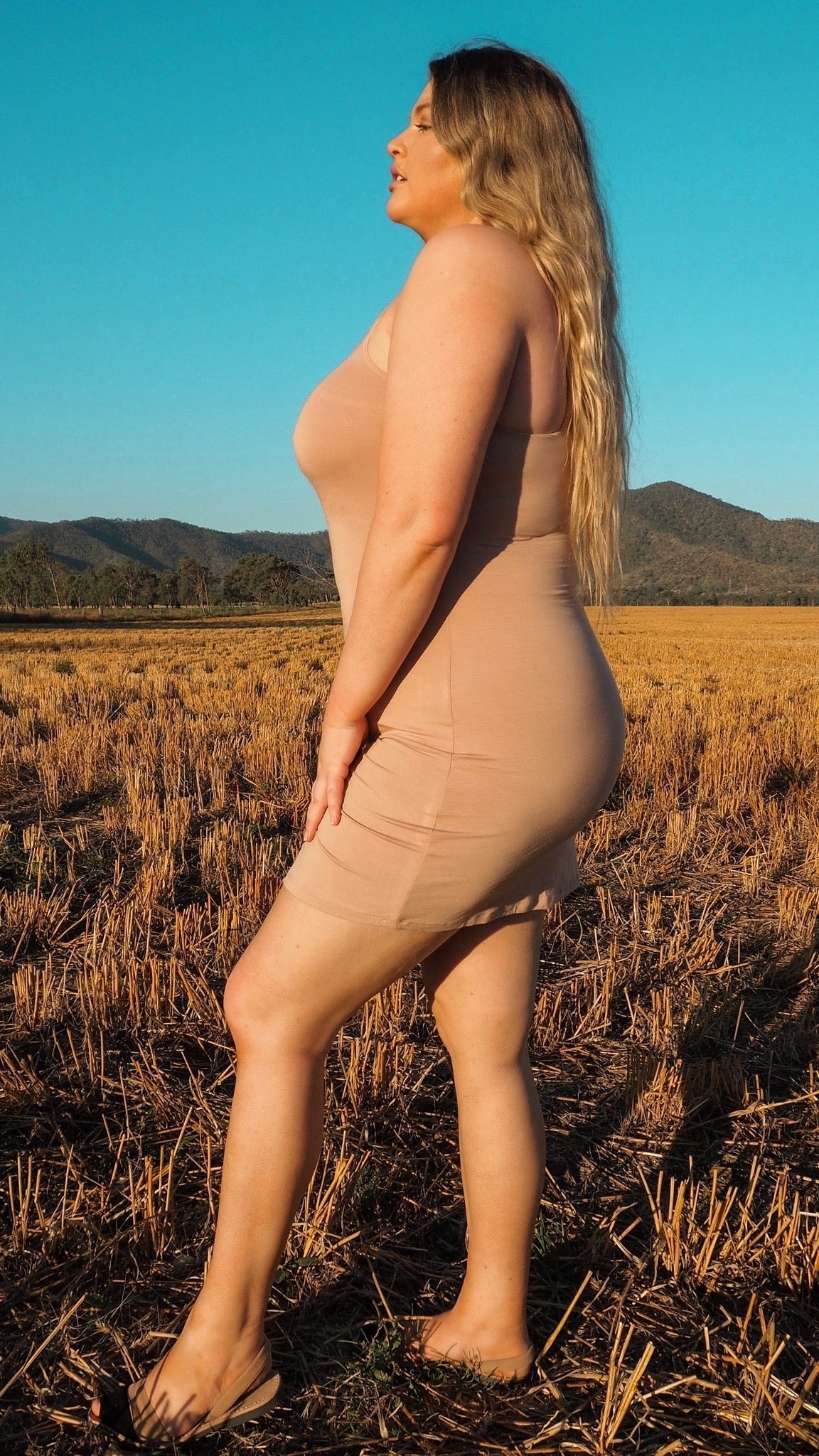 Kit | Bamboo Slip Dress in Almond