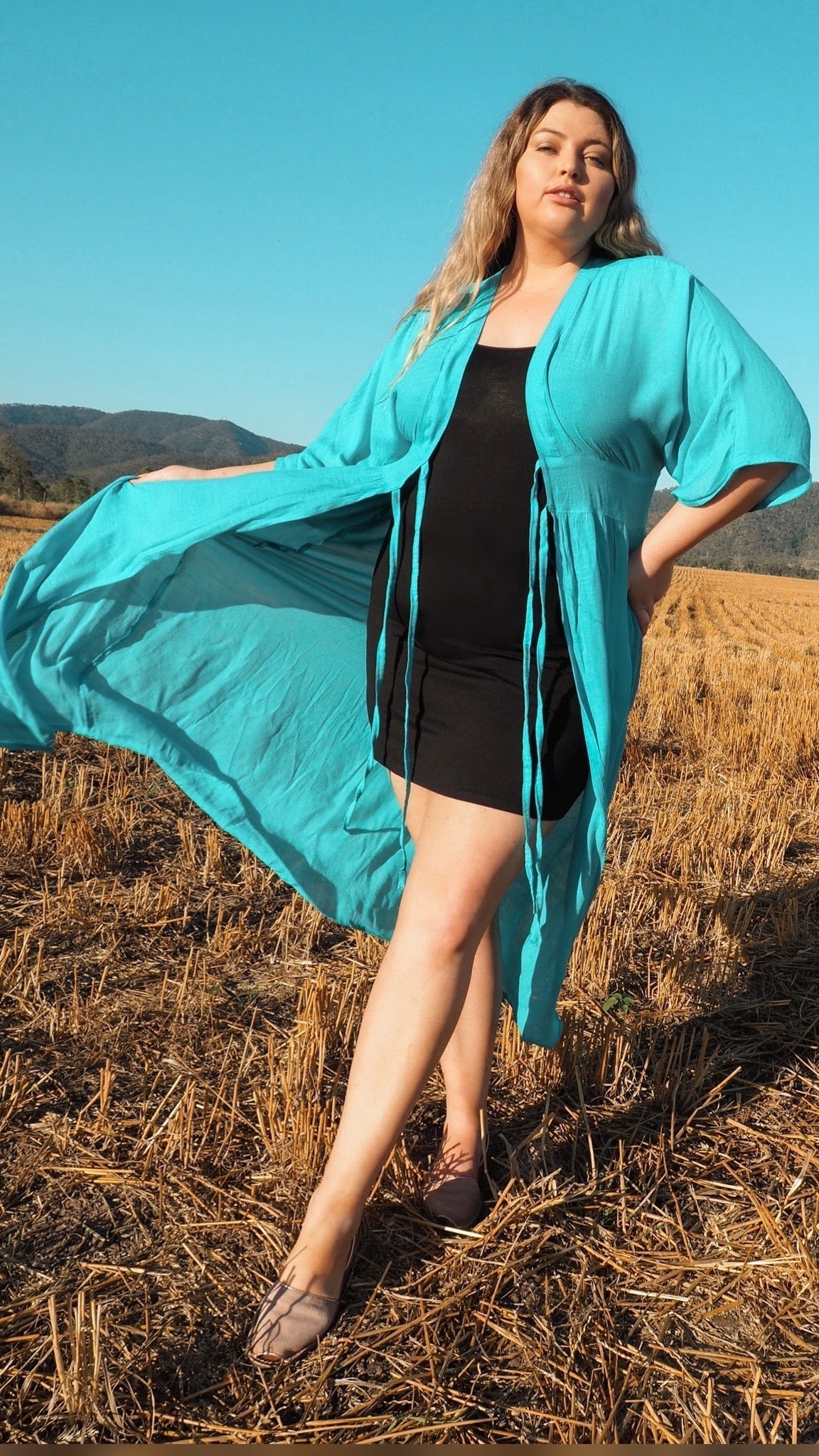Lara | Bamboo Slip Dress in Black