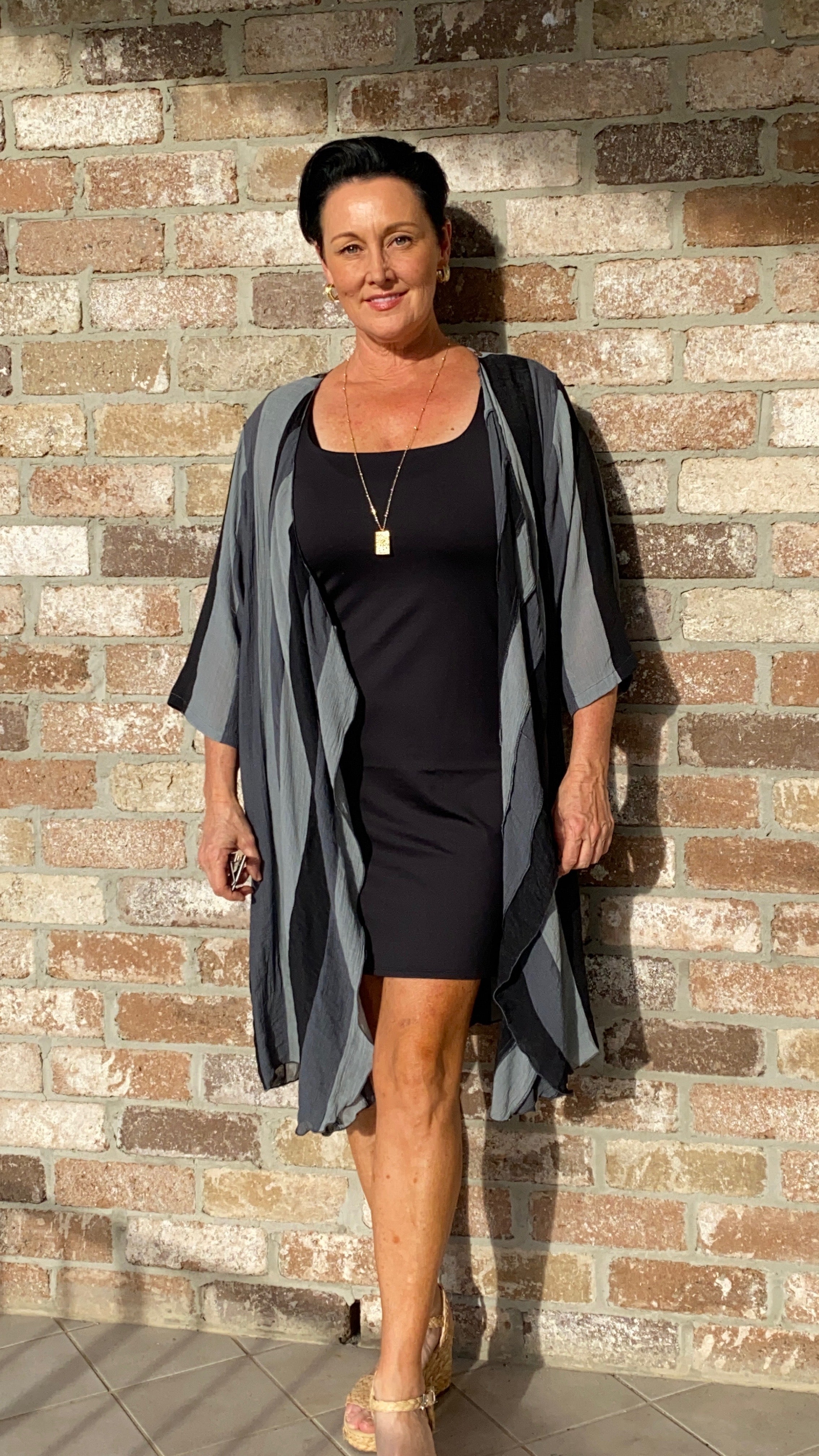 Della | Infinity Jacket Liquorice Stripe