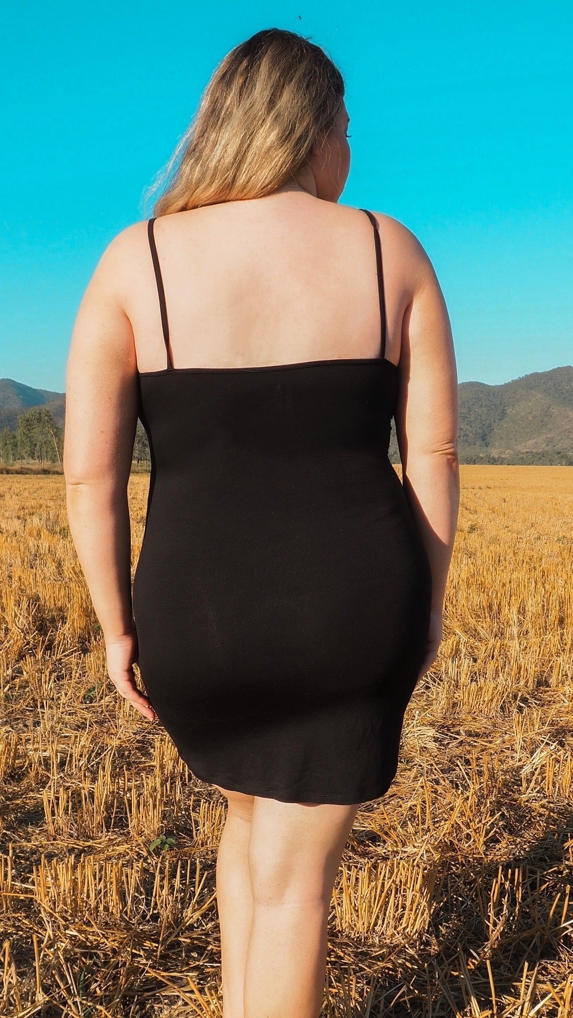 Lara | Bamboo Slip Dress in Black