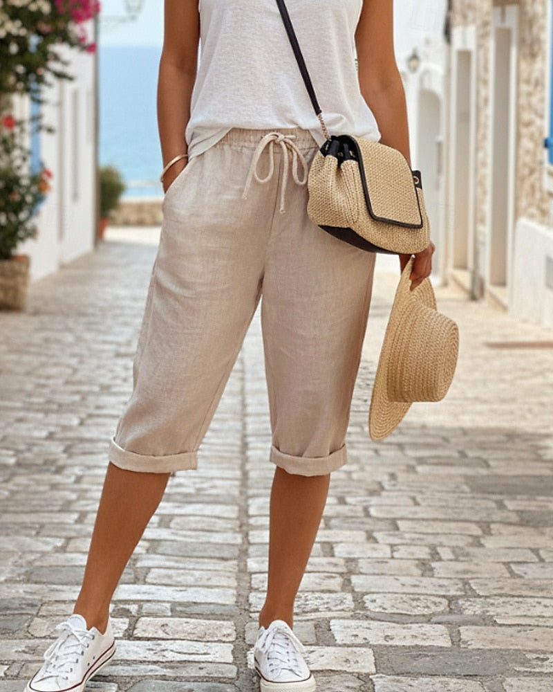 Ivy | Breezy Cotton Capri Pants