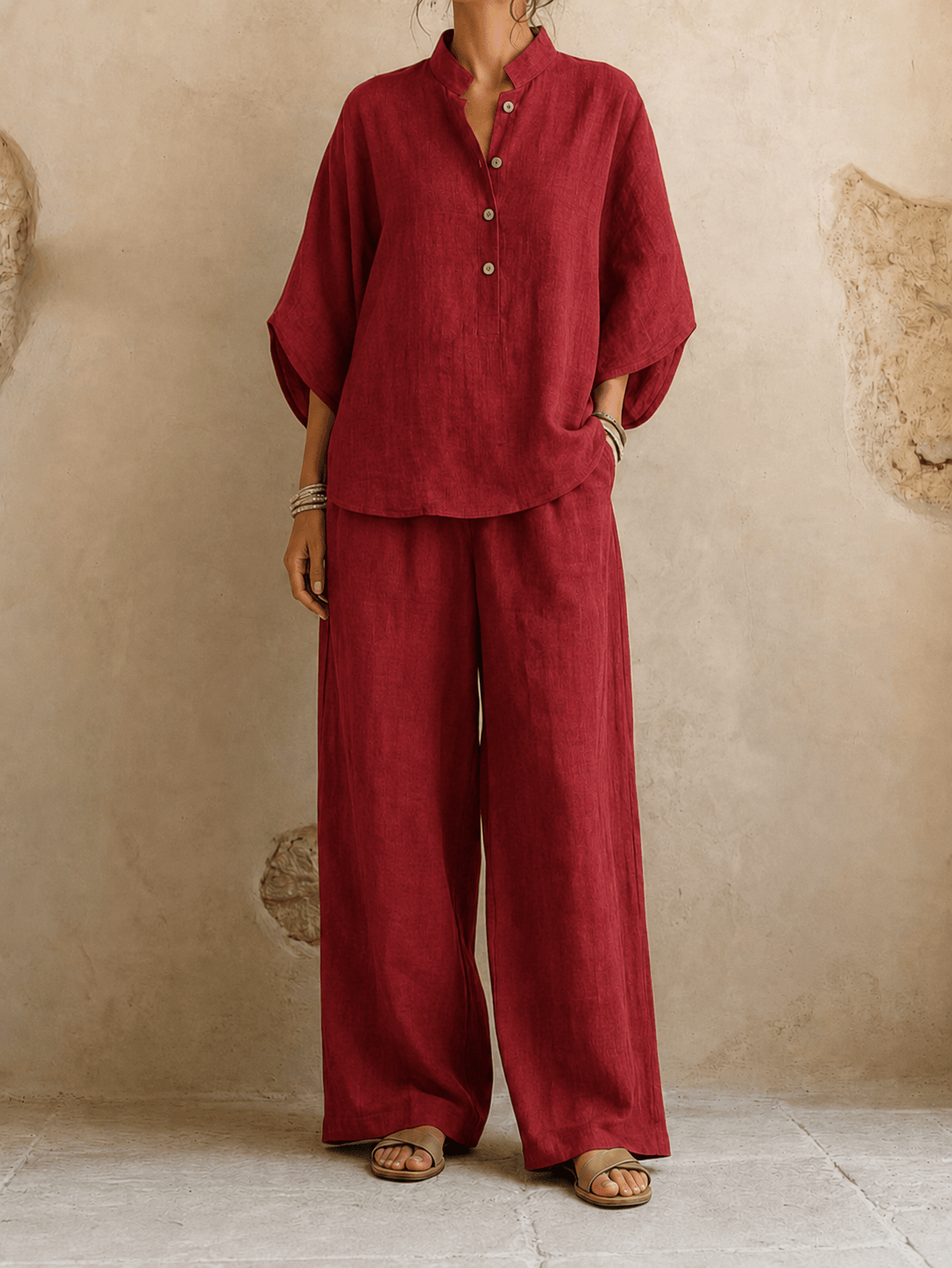 Maribel™ | Batwing Sleeves and Wide-Leg Pants