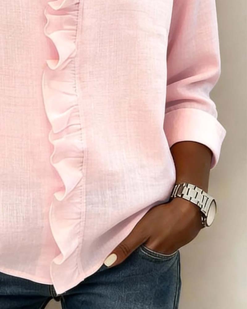 Solange™ | Ruffle V-Neck Blouse