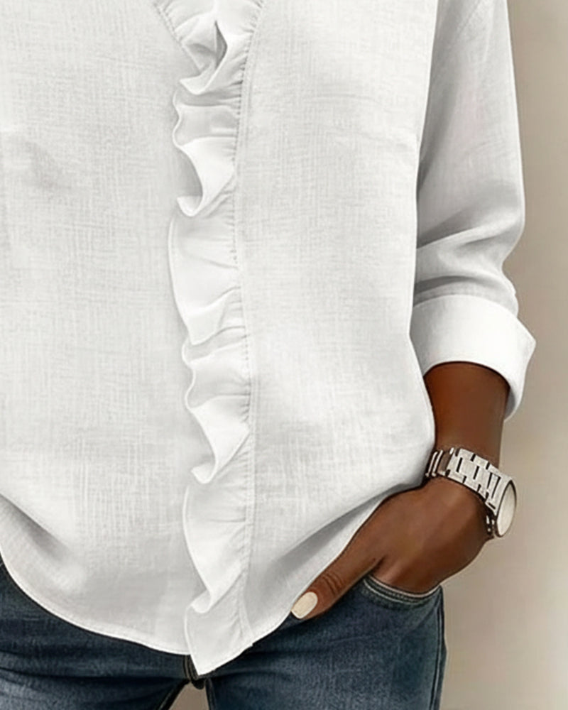 Solange™ | Ruffle V-Neck Blouse