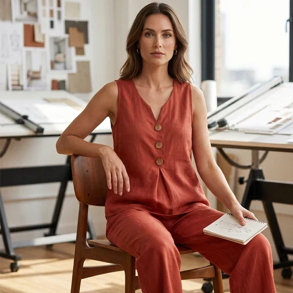Crema | Elegant Wide-Fit Two-Piece Set