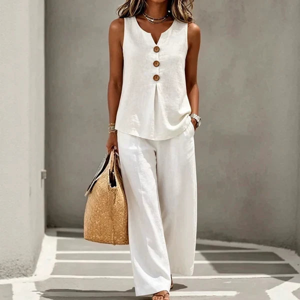 Crema | Elegant Wide-Fit Two-Piece Set