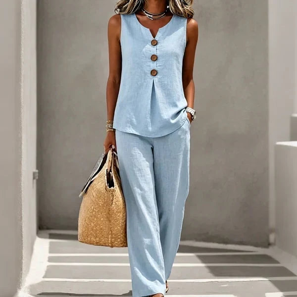 Crema | Elegant Wide-Fit Two-Piece Set