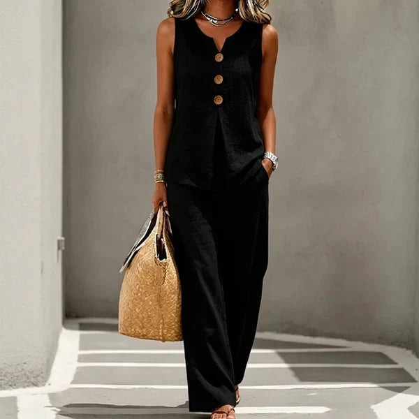 Crema | Elegant Wide-Fit Two-Piece Set