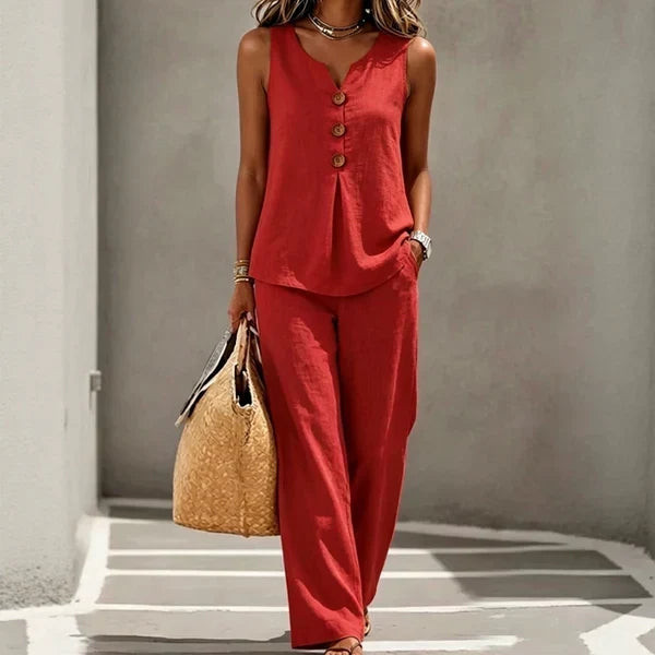 Crema | Elegant Wide-Fit Two-Piece Set
