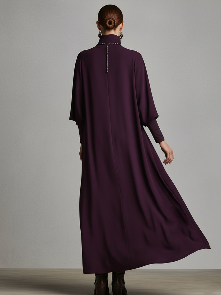 Naomi | Plum Draped Cotton-Blend Jersey