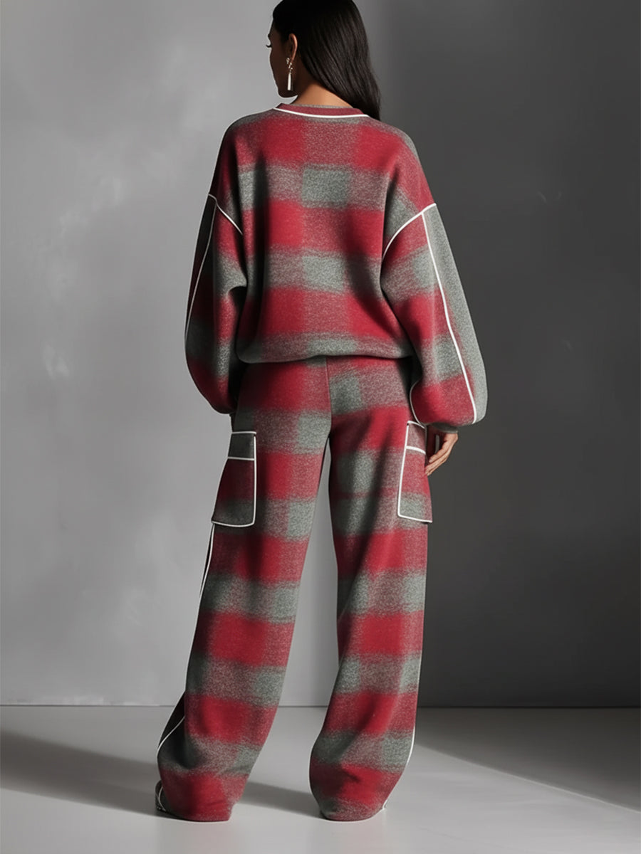 Imogen | Red Gray Plaid Brushed