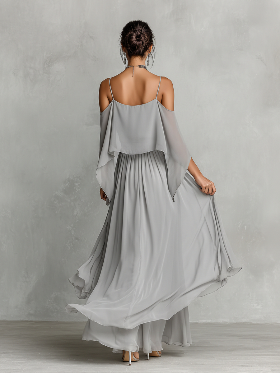 Beatrice | Grey Breathable Chiffon Set