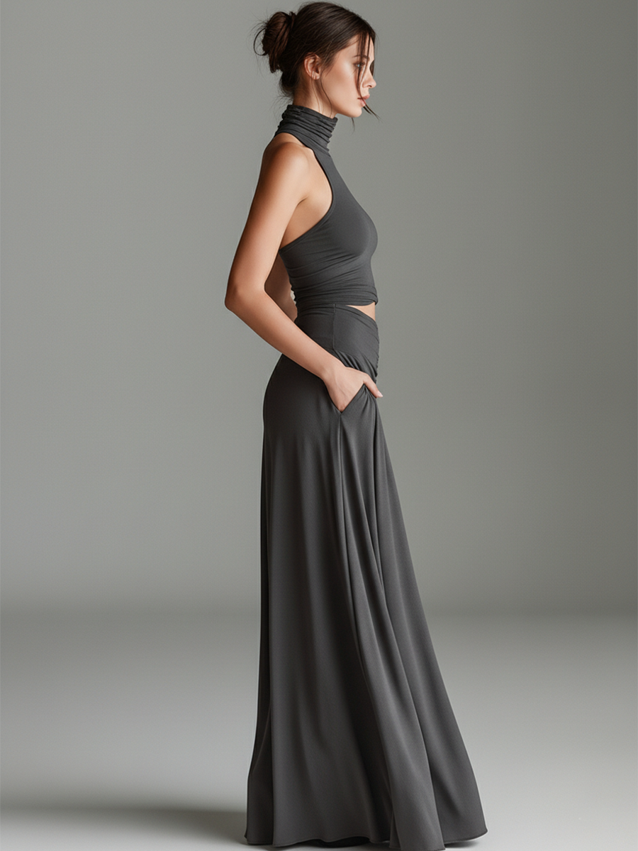 Kim | Charcoal Gray Stretch Knit